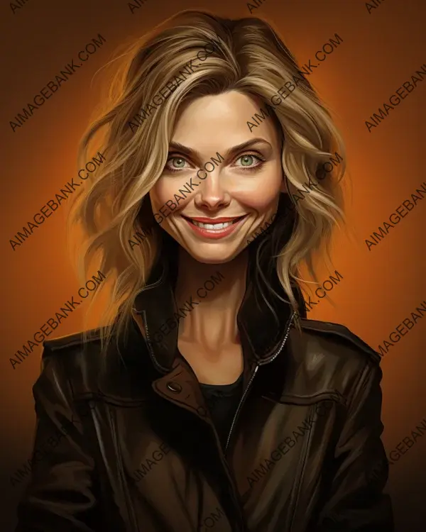 Michelle Pfeiffer Vibrant Caricature: The Wonders of Digital Art