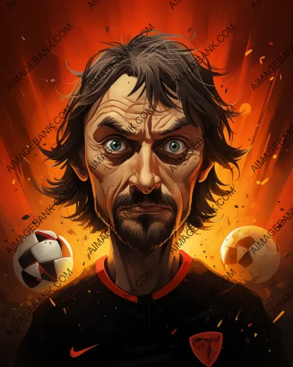 Paolo Maldini&#8217;s Vibrant Caricature: Featured in Digital Art