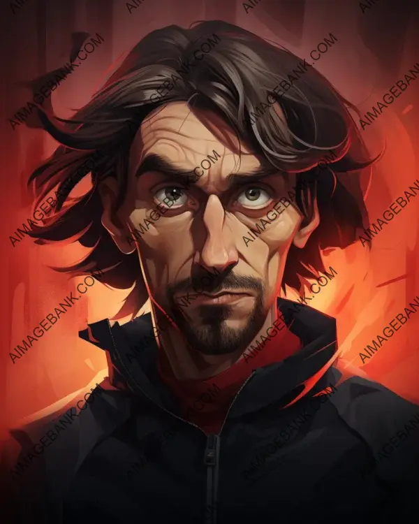 Paolo Maldini&#8217;s Vibrant Caricature: A Digital Art Showcase