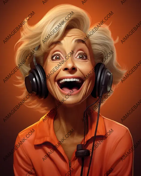 Captivating caricature of Barbara Walters showcased in vibrant digital art.