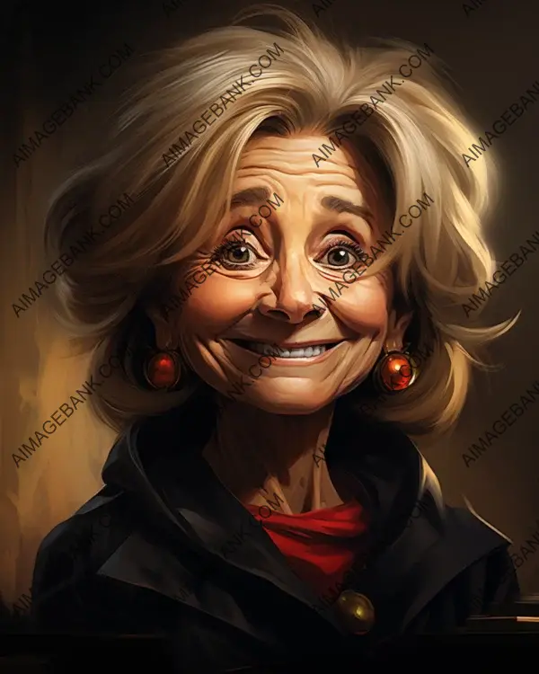 Engaging caricature of Barbara Walters presented in vibrant digital art.