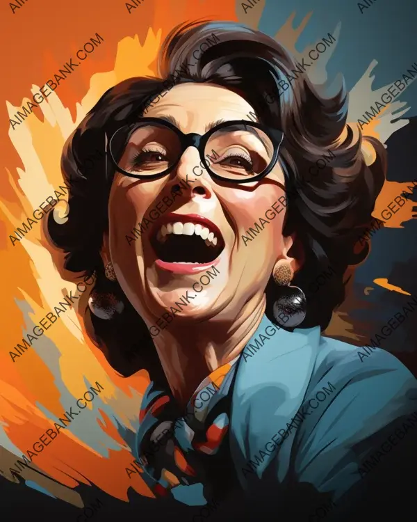 Captivating caricature of Benazir Bhutto showcased in vibrant digital art.