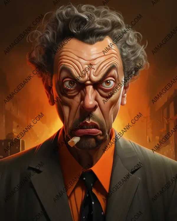 Tim Curry&#8217;s Vibrant Caricature: Celebrating the Legacy of Theatrical Excellence through Digital Art