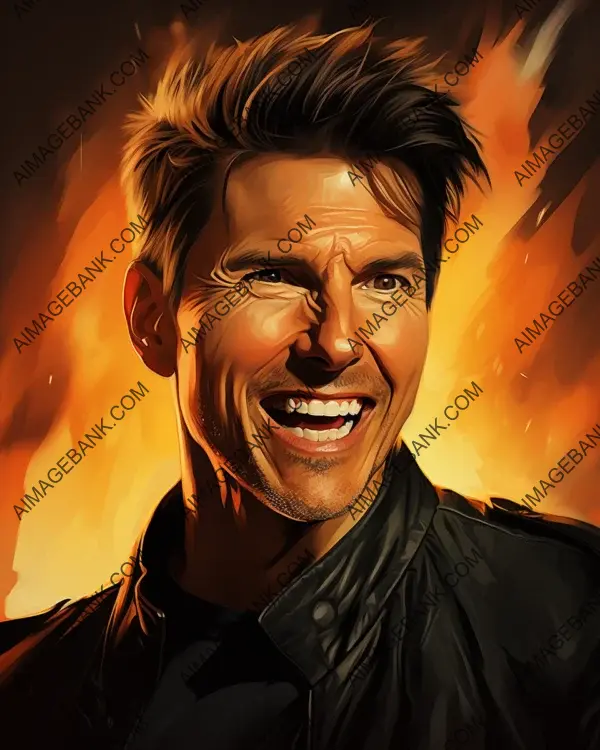 Tom Cruise&#8217;s Vibrant Caricature: Navigating the Digital Art Landscape with Charismatic Grace