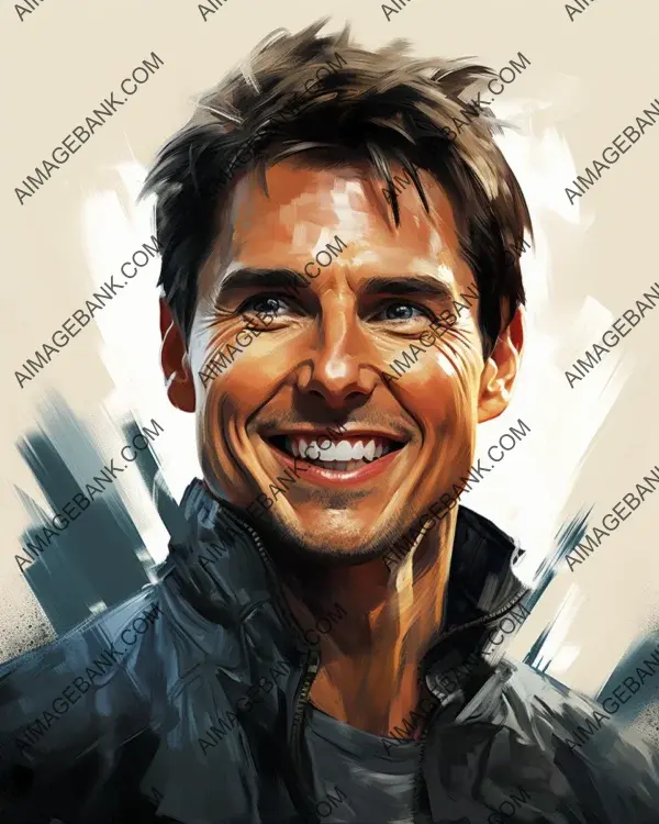 Tom Cruise&#8217;s Vibrant Caricature: Showcasing the Art of Action in the Digital Age