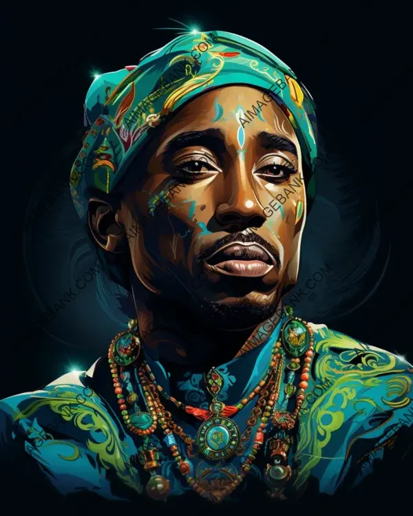 Tupac Shakur&#8217;s Vibrant Caricature: Blending Artistry and Technological Innovations in Hip-Hop Culture