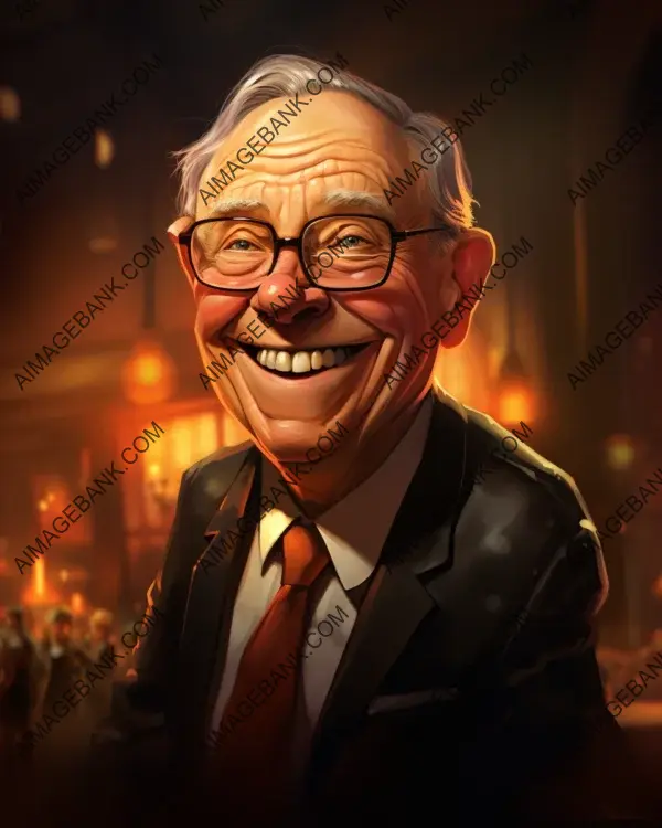 Warren Buffett&#8217;s Vibrant Caricature: Celebrating the Financial Guru in Digital Art