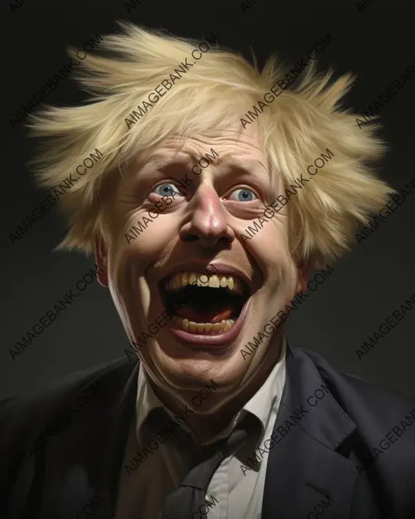 Vibrant digital art showcasing Boris Johnson&#8217;s engaging caricature.