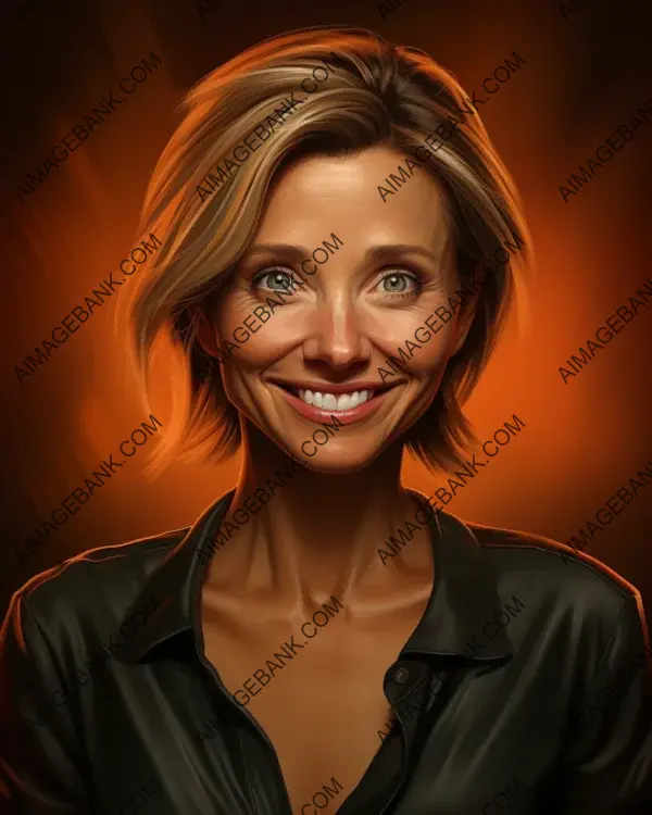 Cameron Diaz: Vibrant Caricature in Digital Art