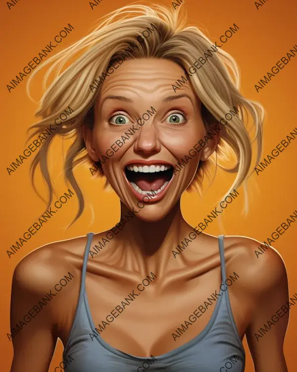 Cameron Diaz&#8217;s Expressive Digital Caricature Artwork