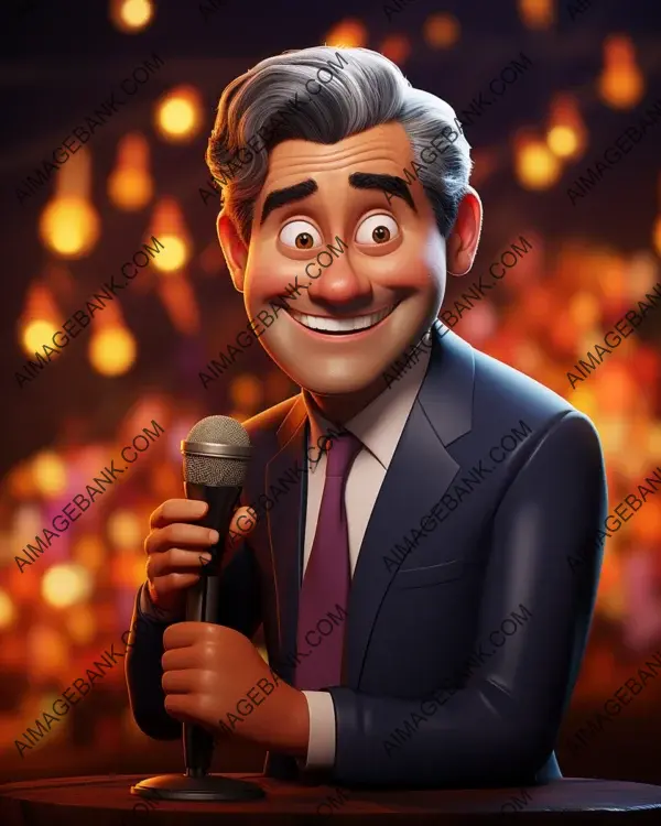 Cary Grant&#8217;s Captivating Digital Caricature Art