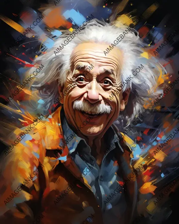 Engaging caricature of Albert Einstein presented in vibrant digital art.