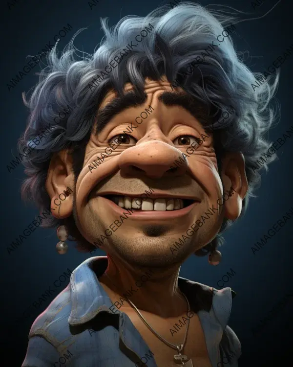 Diego Maradona&#8217;s Vibrant Caricature: A Digital Masterpiece