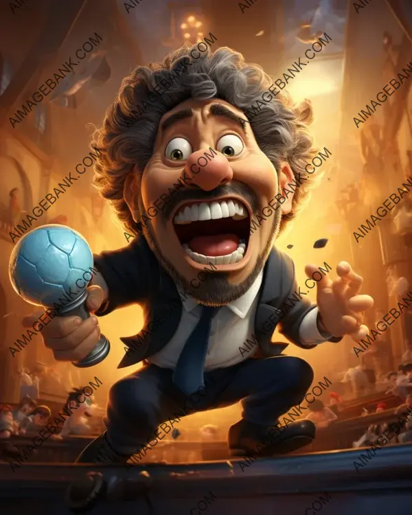 Diego Maradona&#8217;s Captivating Digital Caricature Art