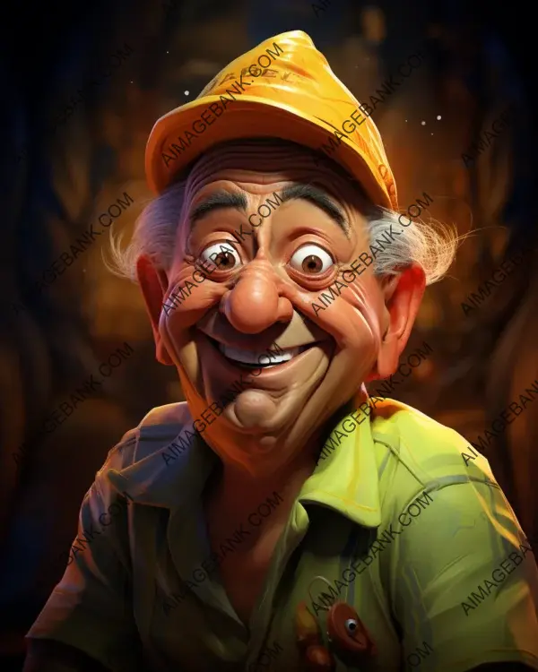 Vibrant digital art featuring Amancio Ortega&#8217;s captivating caricature.