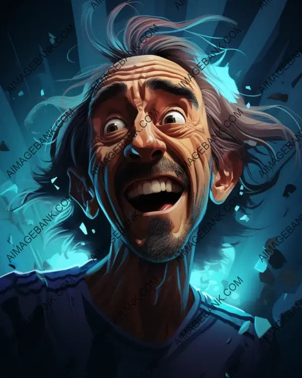 Vibrant caricature of Gabriel Batistuta presented through digital art