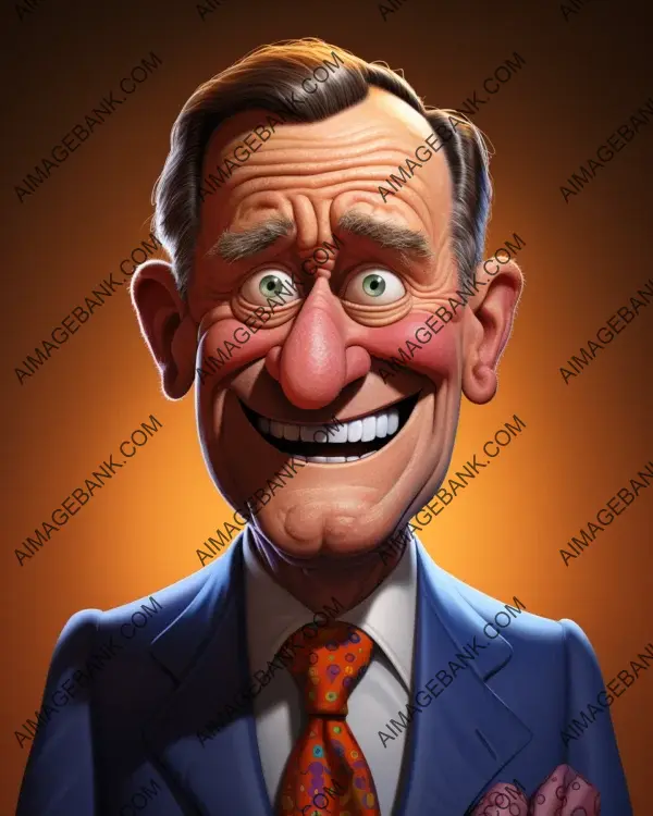 Digital art techniques bring George Bush&#8217;s vibrant caricature to life