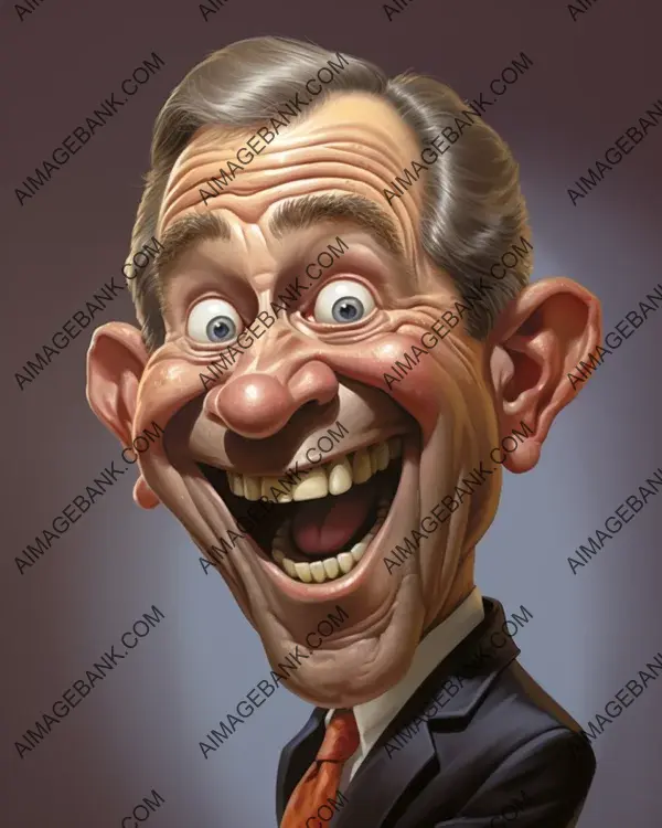 George Bush&#8217;s vibrant caricature presented as a unique artwork