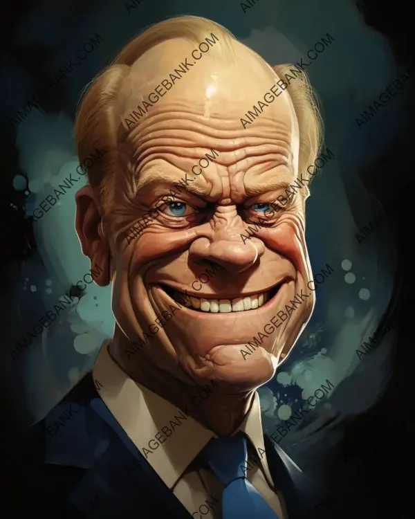 Vibrant caricature of Gerald Ford transformed into digital artwork