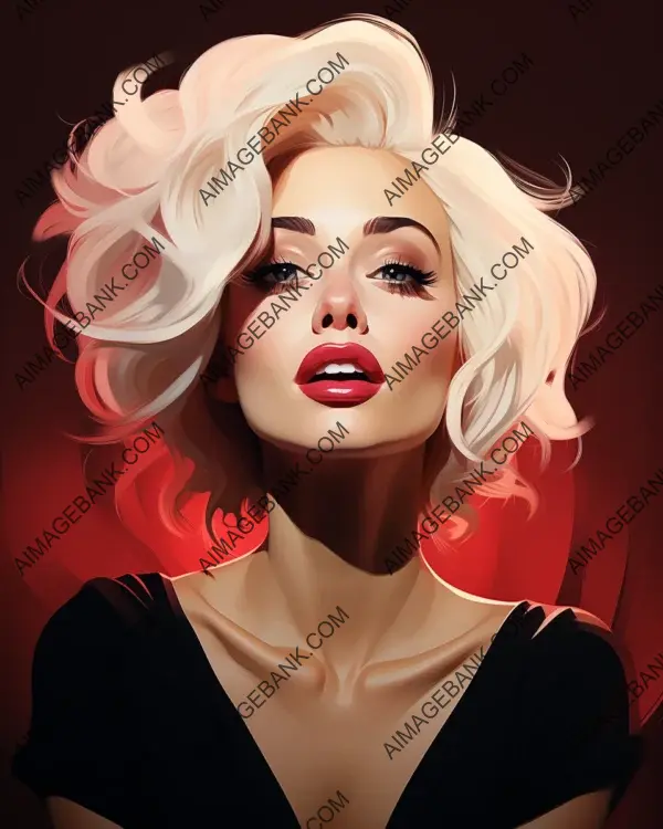 Gwen Stefani&#8217;s lively caricature transformed into digital artwork