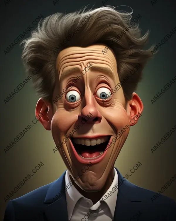 Digital art techniques bring Hugh Grant&#8217;s vibrant caricature to life