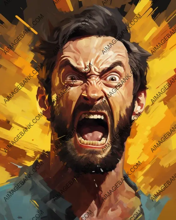 Vibrant caricature of Hugh Jackman brought to life through digital art