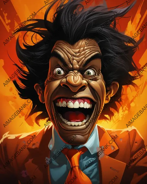 James Brown&#8217;s vibrant caricature in digital art technique