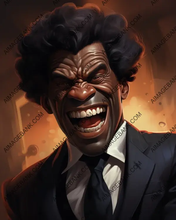 Vibrant caricature of James Brown showcased through digital art