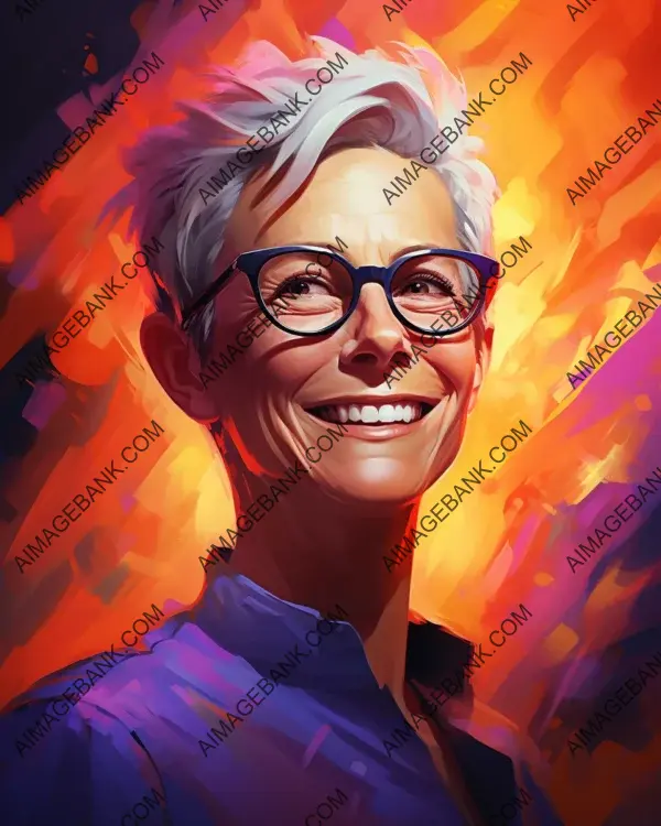 Vibrant caricature of Jamie Lee Curtis brought to life using digital art