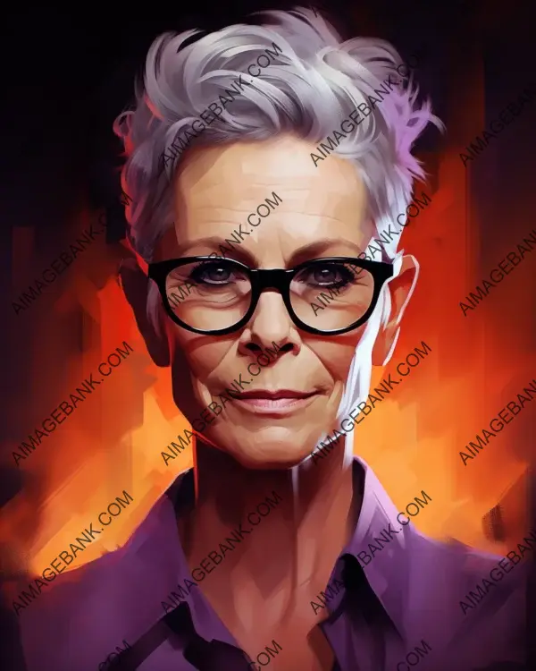 Jamie Lee Curtis&#8217;s vibrant caricature reimagined with digital art