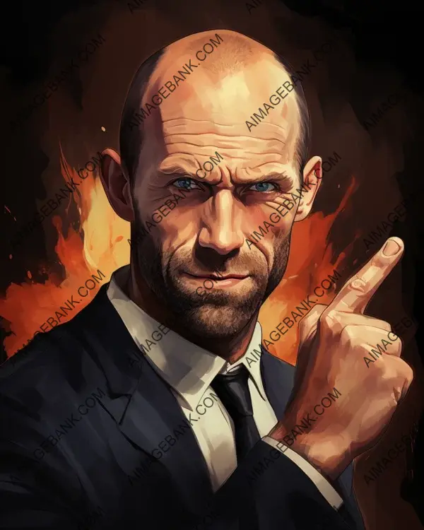 Digital art technique showcases Jason Statham&#8217;s vibrant caricature