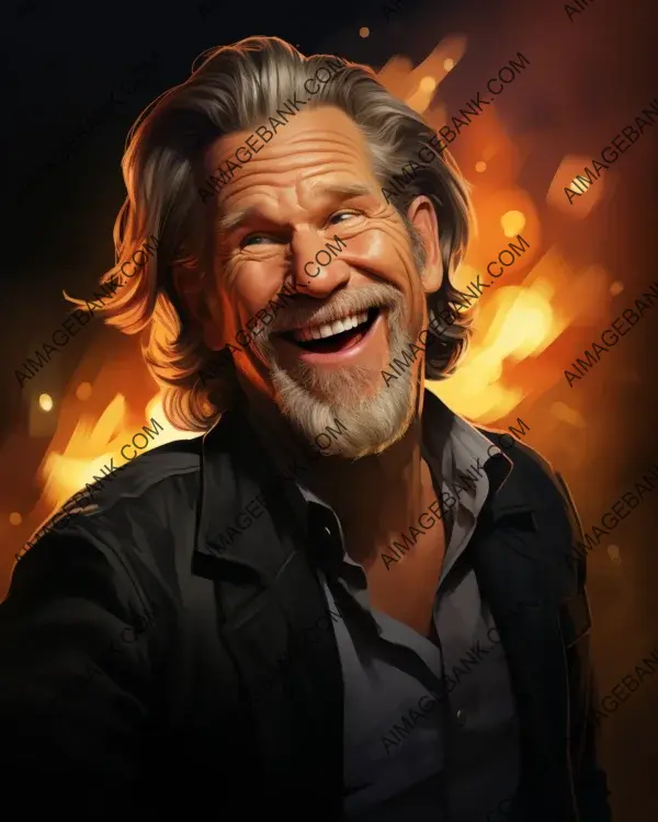 Digital art technique brings Jeff Bridges&#8217;s vibrant caricature to life