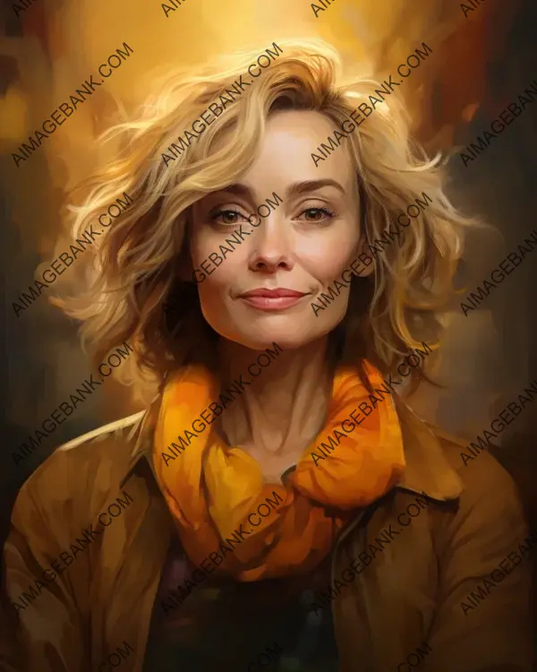 Vibrant caricature of Jessica Lange showcased through digital art