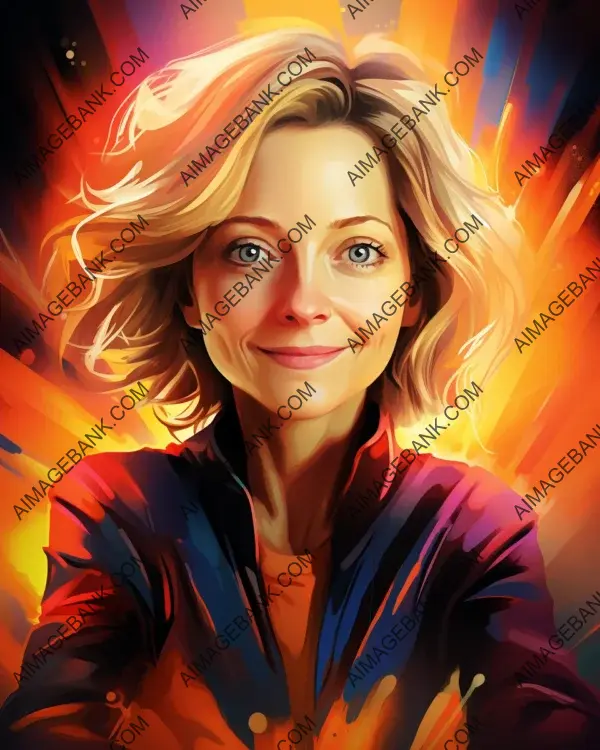 Digital art technique brings Jodie Foster&#8217;s vibrant caricature to life