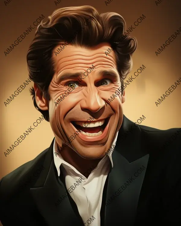 Vibrant caricature of John Travolta showcased through digital art technique