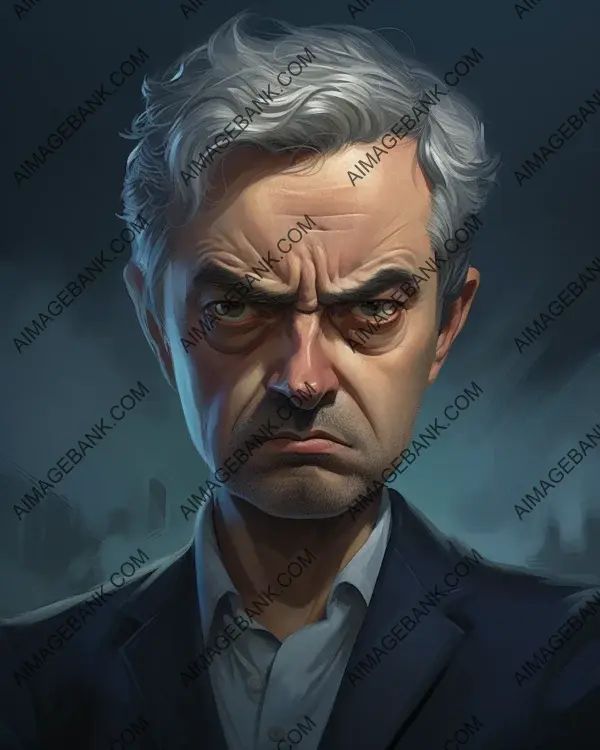 Jose Mourinho&#8217;s vibrant caricature in digital art technique