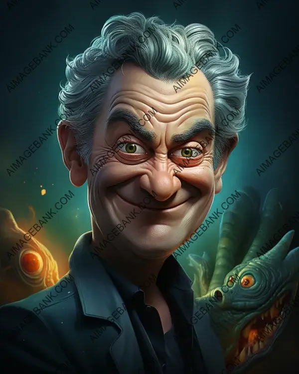 Vibrant caricature of Jose Mourinho showcased through digital art technique