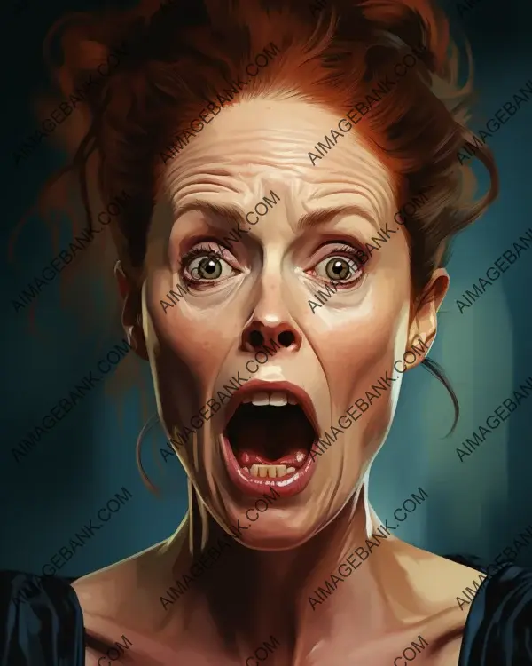 Julianne Moore&#8217;s vibrant caricature in digital art technique