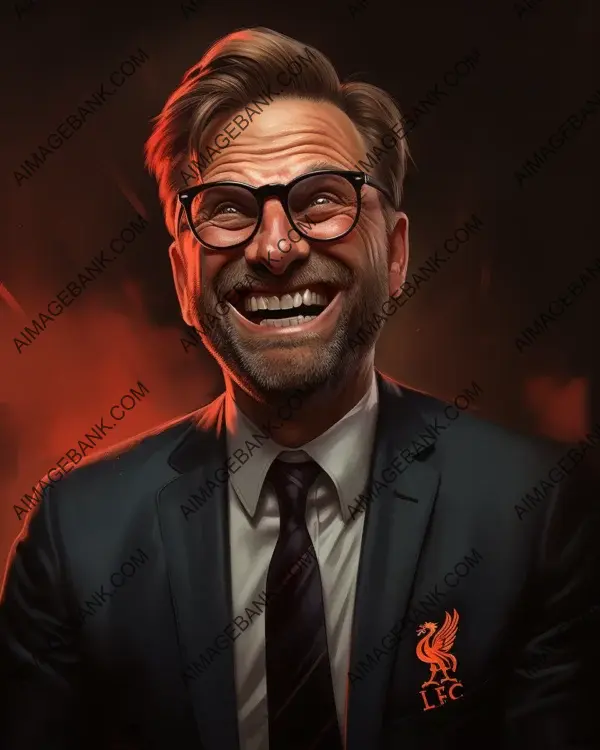 Jurgen Klopp&#8217;s vibrant caricature reimagined in digital art technique