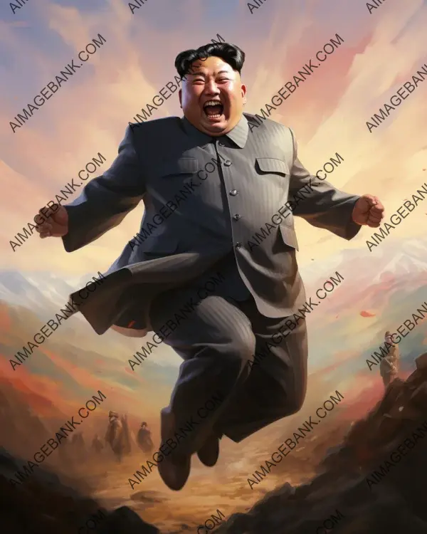 Digital art brings the vibrant caricature of Kim Jong Un to vivid reality