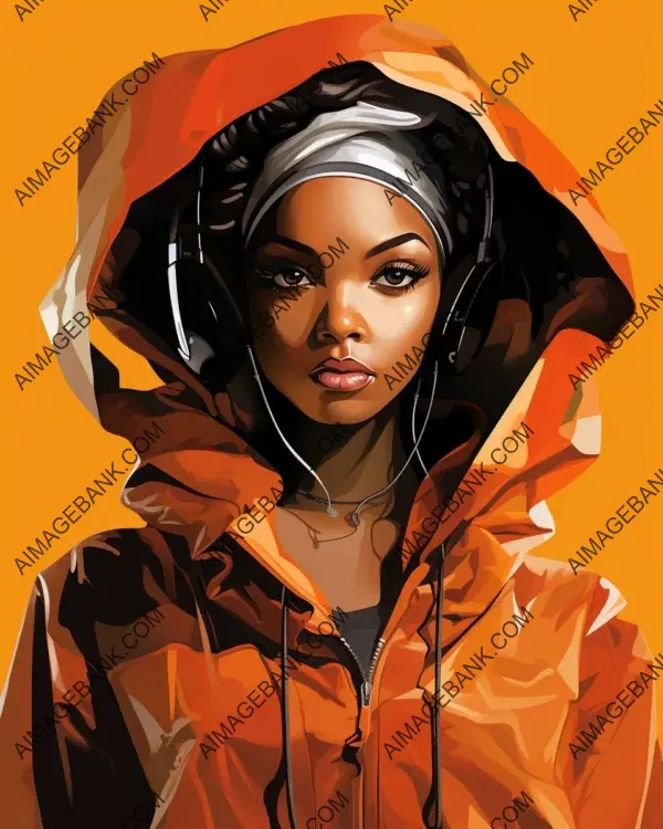 Witness the vibrant caricature of Lauryn Hill brought to life with cutting-edge digital art
