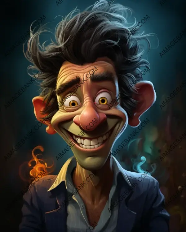 Vibrant caricature of Luis Arce portrayed through digital art technique