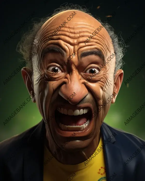 Vibrant caricature of Luiz Felipe Scolari portrayed through digital art