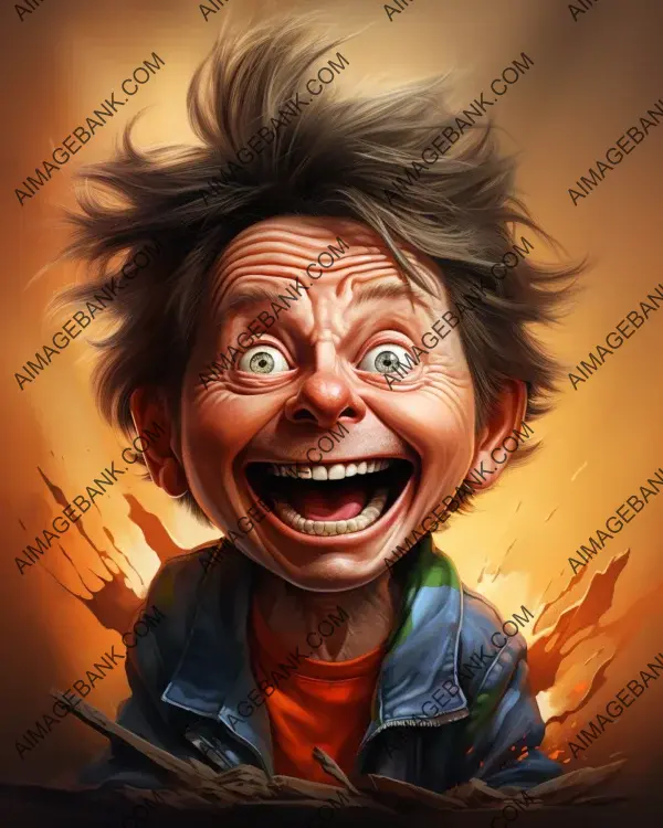 Vibrant caricature of Michael Fox portrayed through digital art