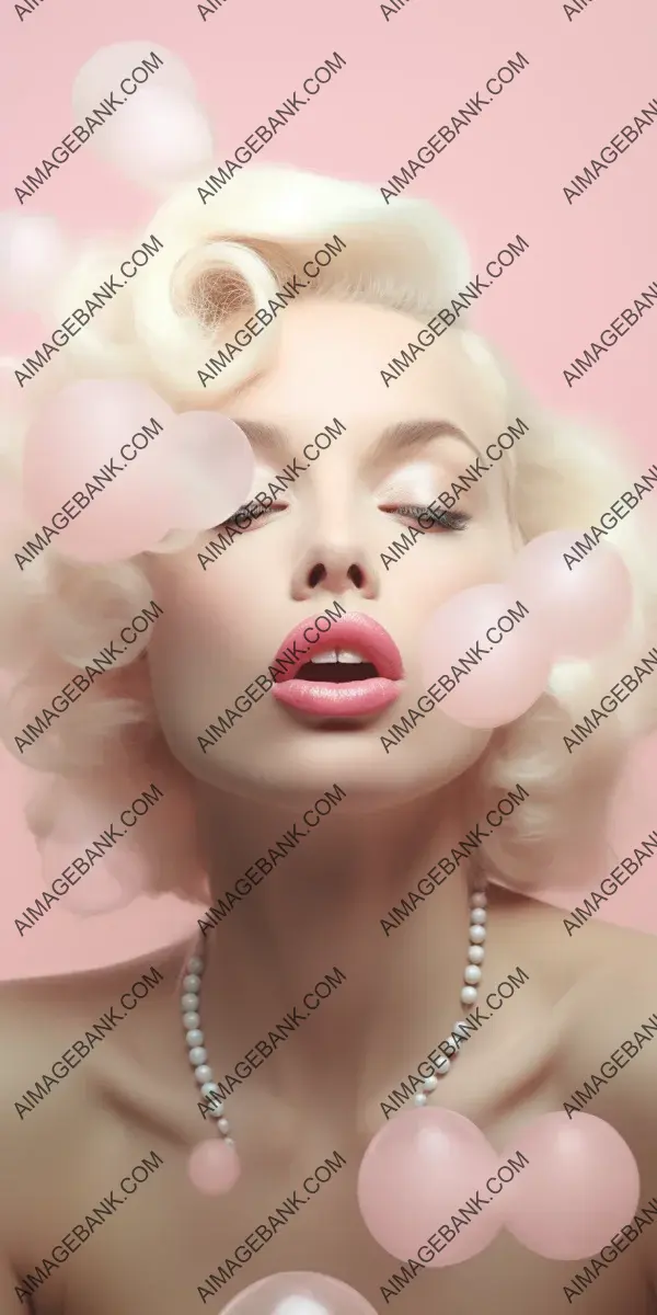 Marilyn Monroe Blowing Pink Bubble: Iconic Pop Art