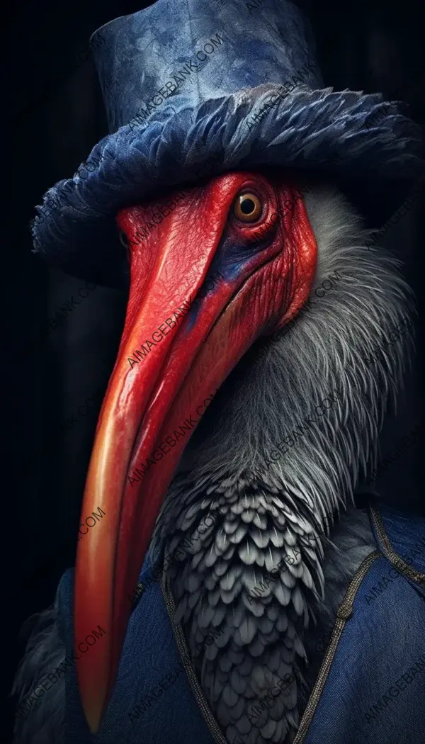 Close-Up Face: Vibrantly Surreal Avian Fashion