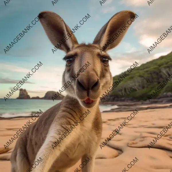 Kangaroo&#8217;s Selfie Adventure: Realistic Capture through iPhone Cam