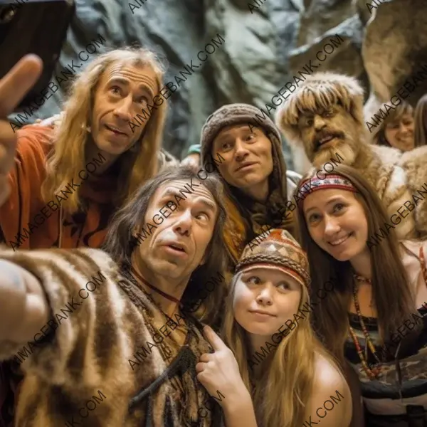 Selfie Depicting the Everyday Life of a Neanderthal and His Family