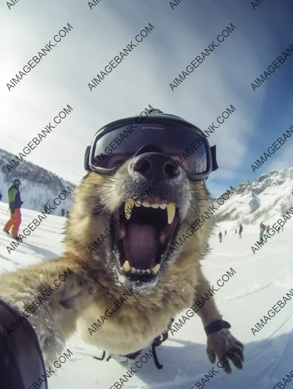 Thrilling Hyena&#8217;s View: Excitement Captured through GoPro Selfie