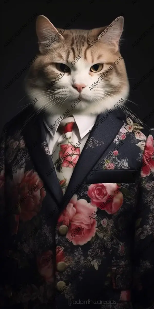 Capturing the beauty of a realistic cat in Yakuza-style photography